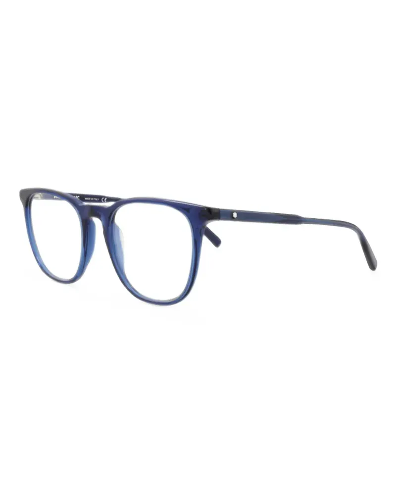 Montblanc Runde Brille mit Logo-Schild - Blau Blau