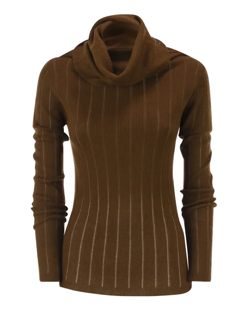 Max Mara ribbed-knit silk-blend sweater - Braun Braun
