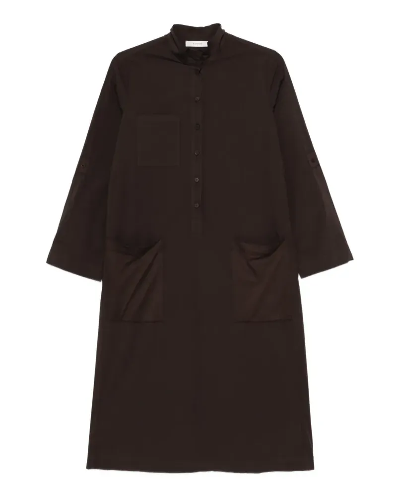 KristenseN Du Nord button-down patch-pocket midi dress - Braun Braun
