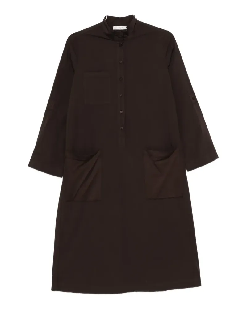 KristenseN Du Nord button-down patch-pocket midi dress - Braun Braun