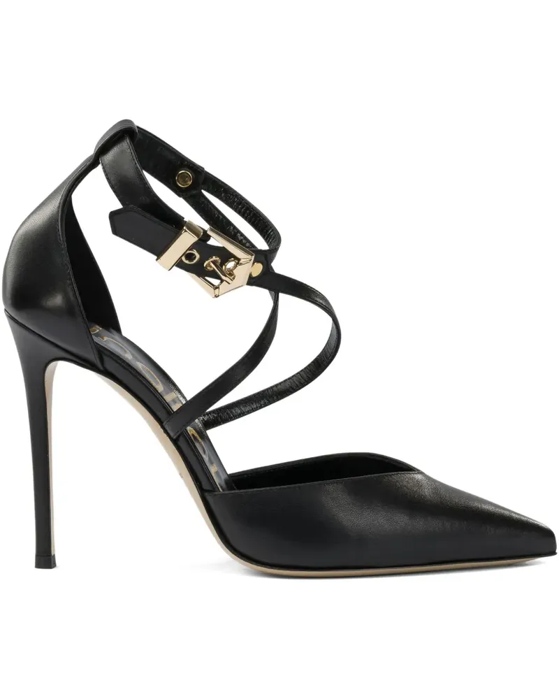 NINALILOU buckled-strap pointed-toe pumps - Schwarz Schwarz