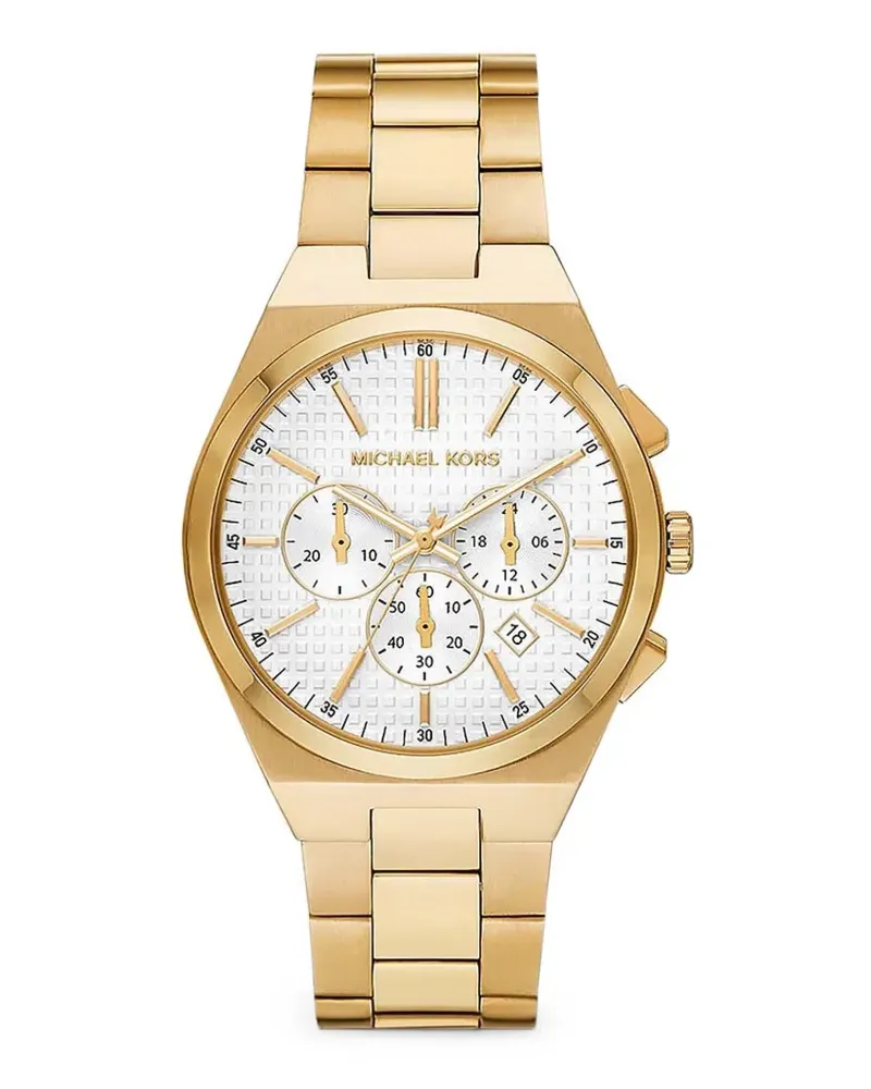 Michael Kors Goldfarbene Lennox Armbanduhr im Oversized-Look - Weiß Weiß