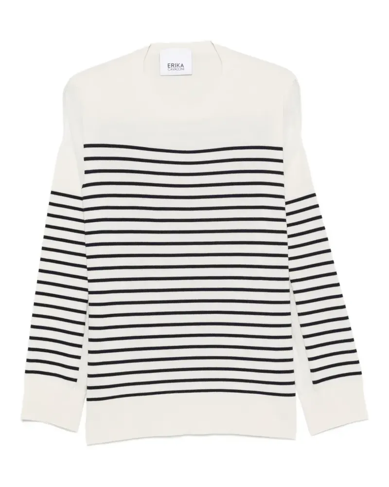 Erika Cavallini Pullover mit Querstreifen - Weiß Weiß