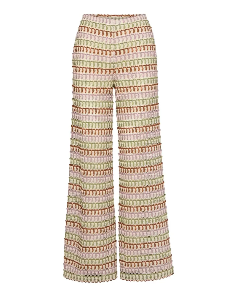 Veronica Beard Fatima geometric-pattern trousers - Nude Nude