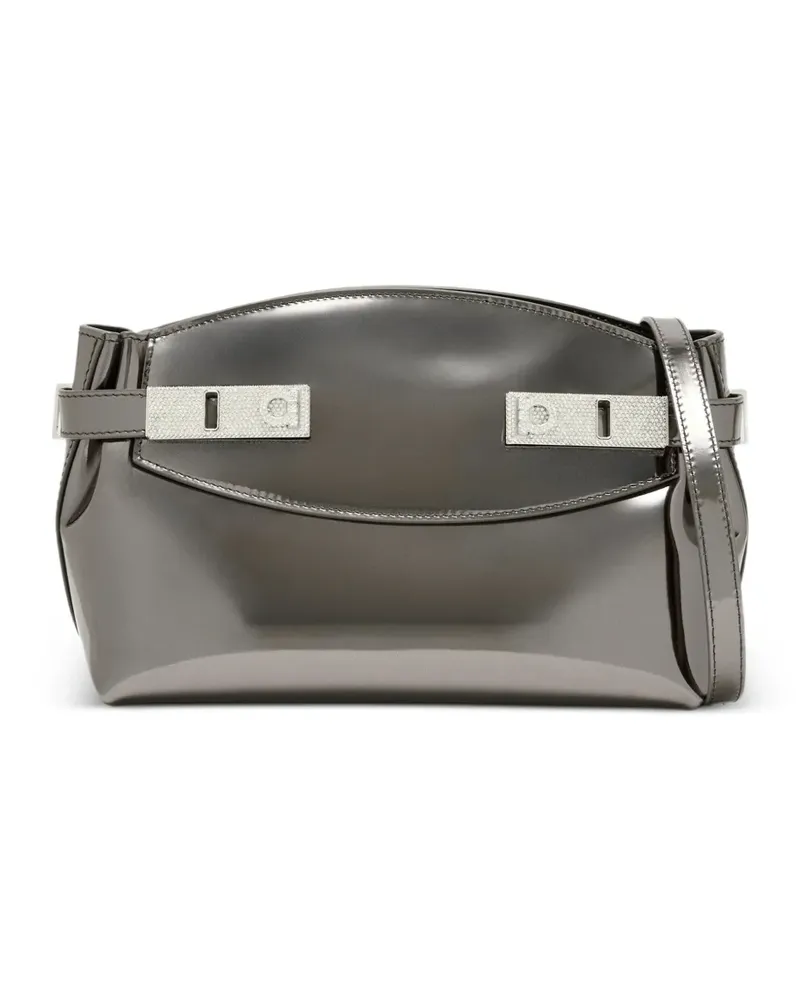 Ferragamo Clutch mit Schmuckstein - Grau Grau