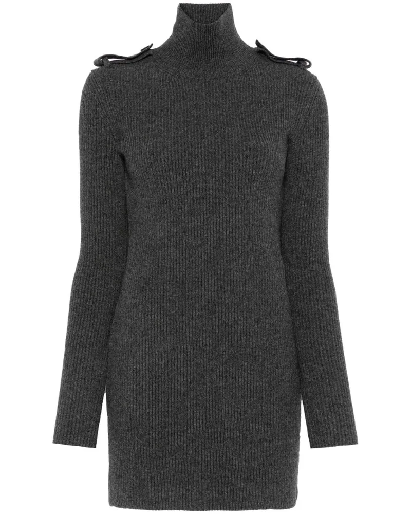 Alexander McQueen Geripptes Minikleid - Grau Grau