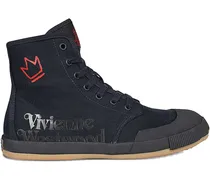 High-Top-Sneakers mit Logo-Print - Schwarz