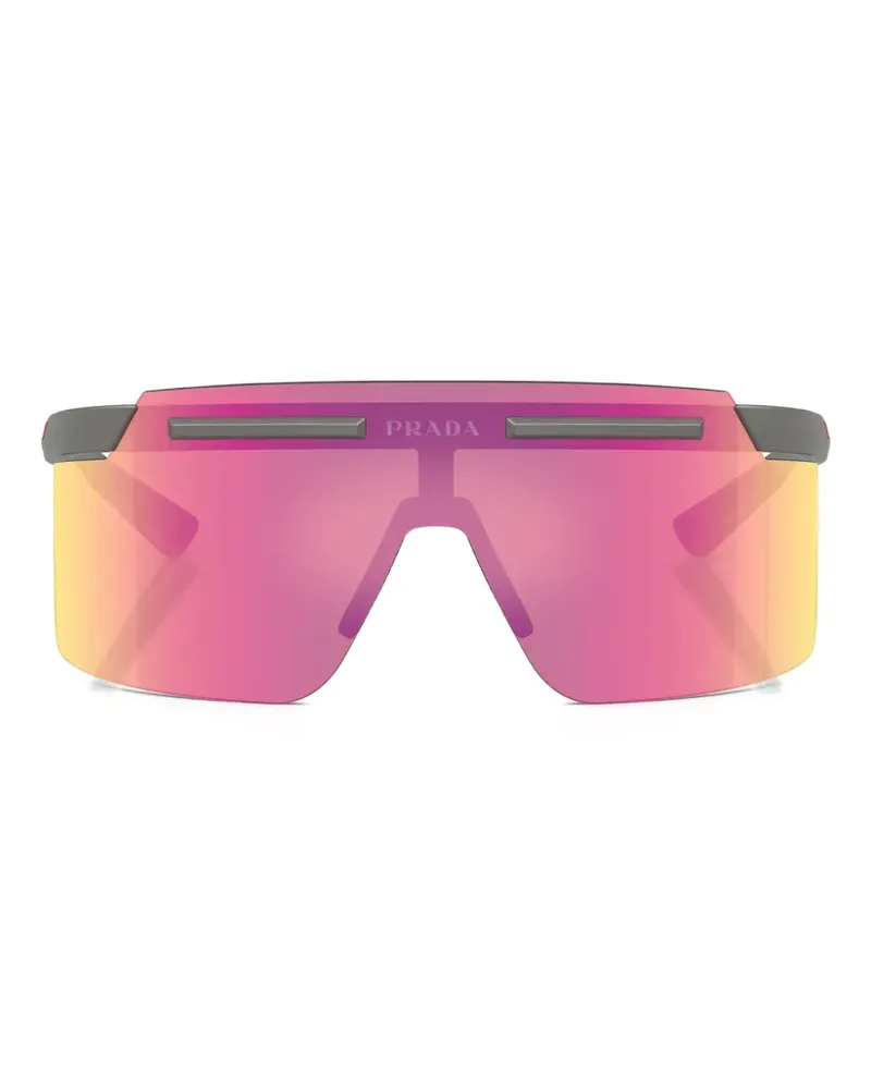 Prada Sonnenbrille mit Shield-Gestell - Grau Grau