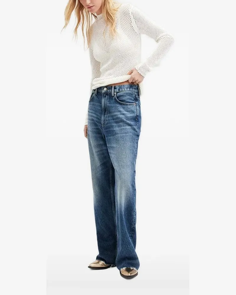 AllSaints Fishnet-Strick mit Stehkragen - Weiß Weiß