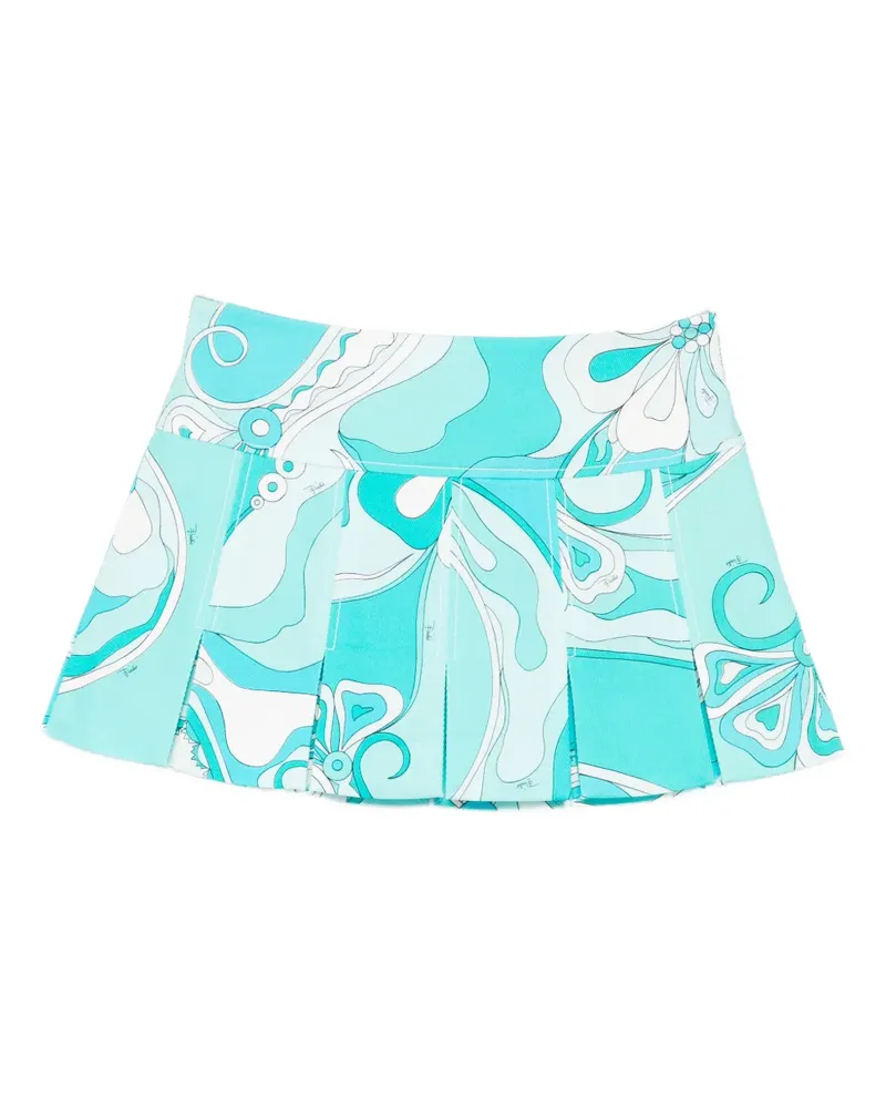 Emilio Pucci pleated print mini skirt - Blau Blau