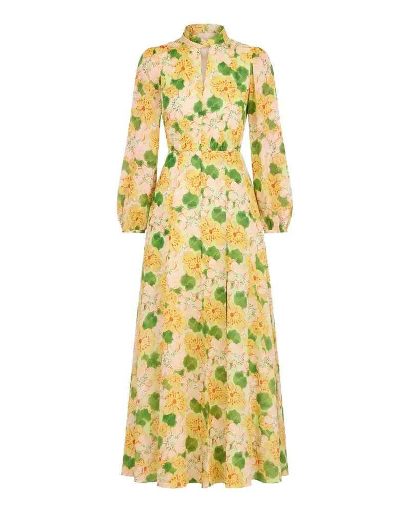 Saloni Jaclyn floral-print maxi dress - Gelb Gelb