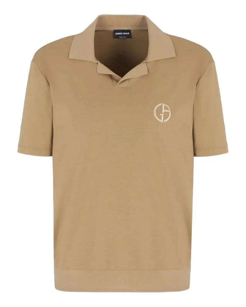 Giorgio Armani T-Shirt mit Logo-Stickerei - Nude Nude