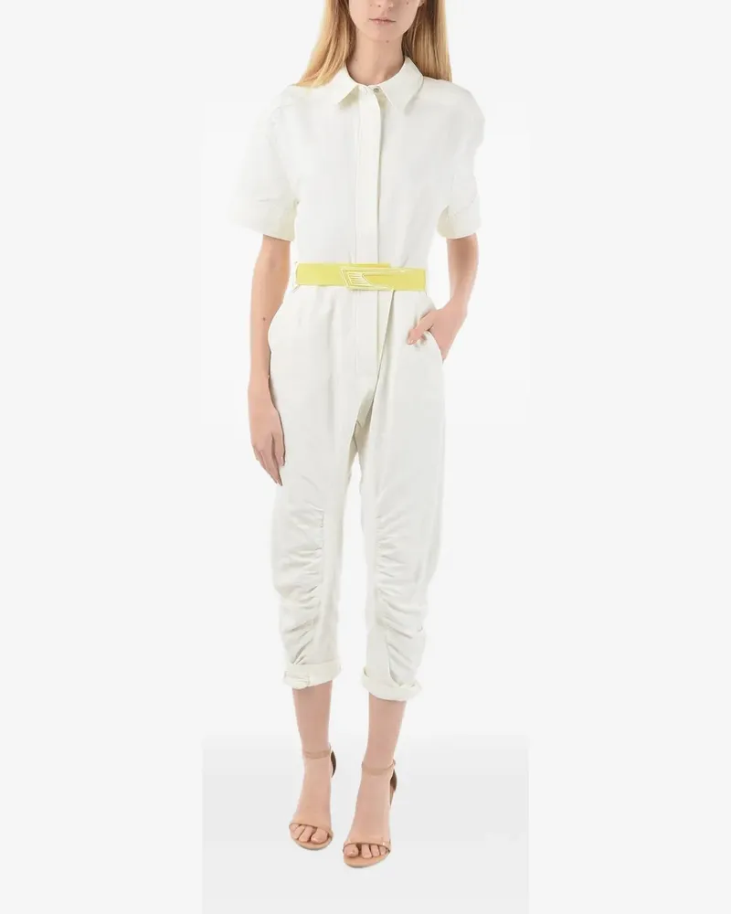 Stella McCartney belted short-sleeve jumpsuit - Weiß Weiß