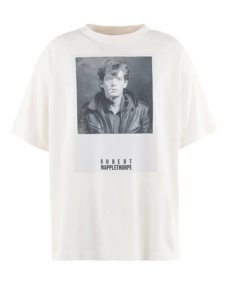 SAINT MXXXXXX x Robert Mapplethorpe T-Shirt mit Porträt-Print - Weiß Weiß