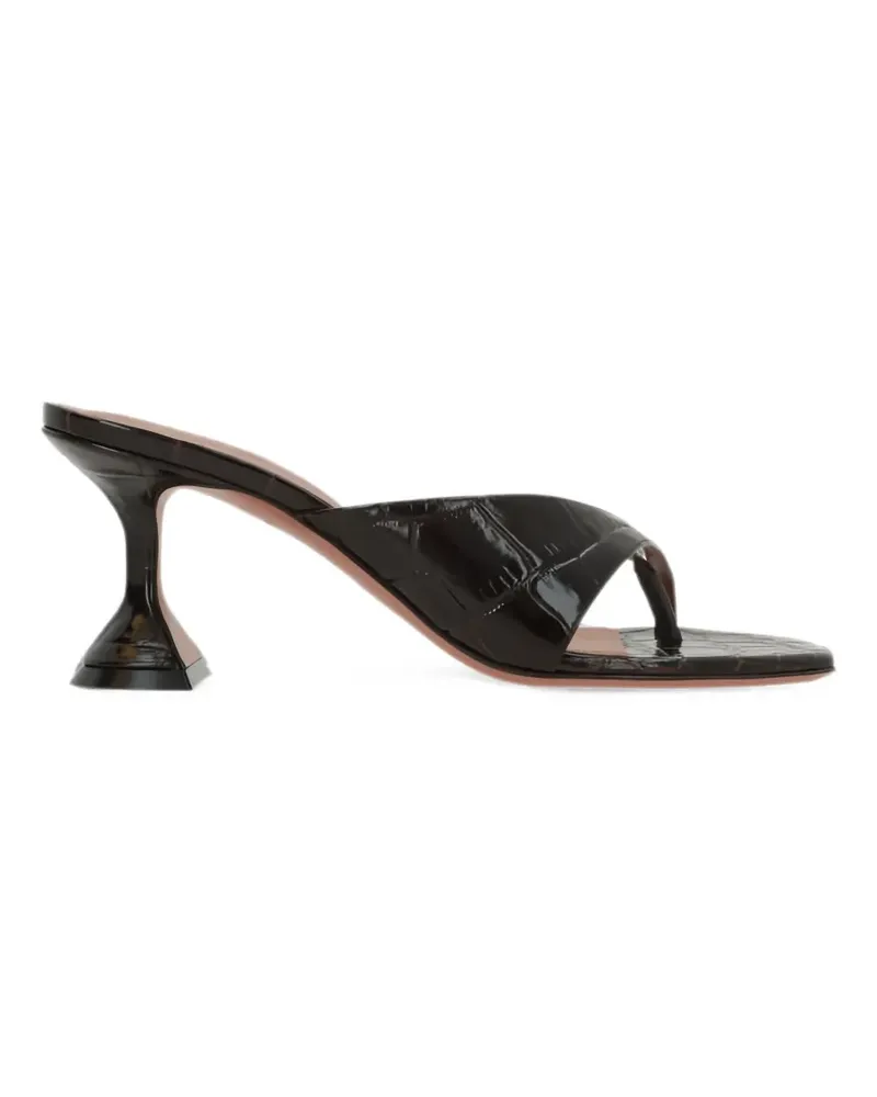Amina Muaddi Shiona croc-effect leather sandals - Braun Braun