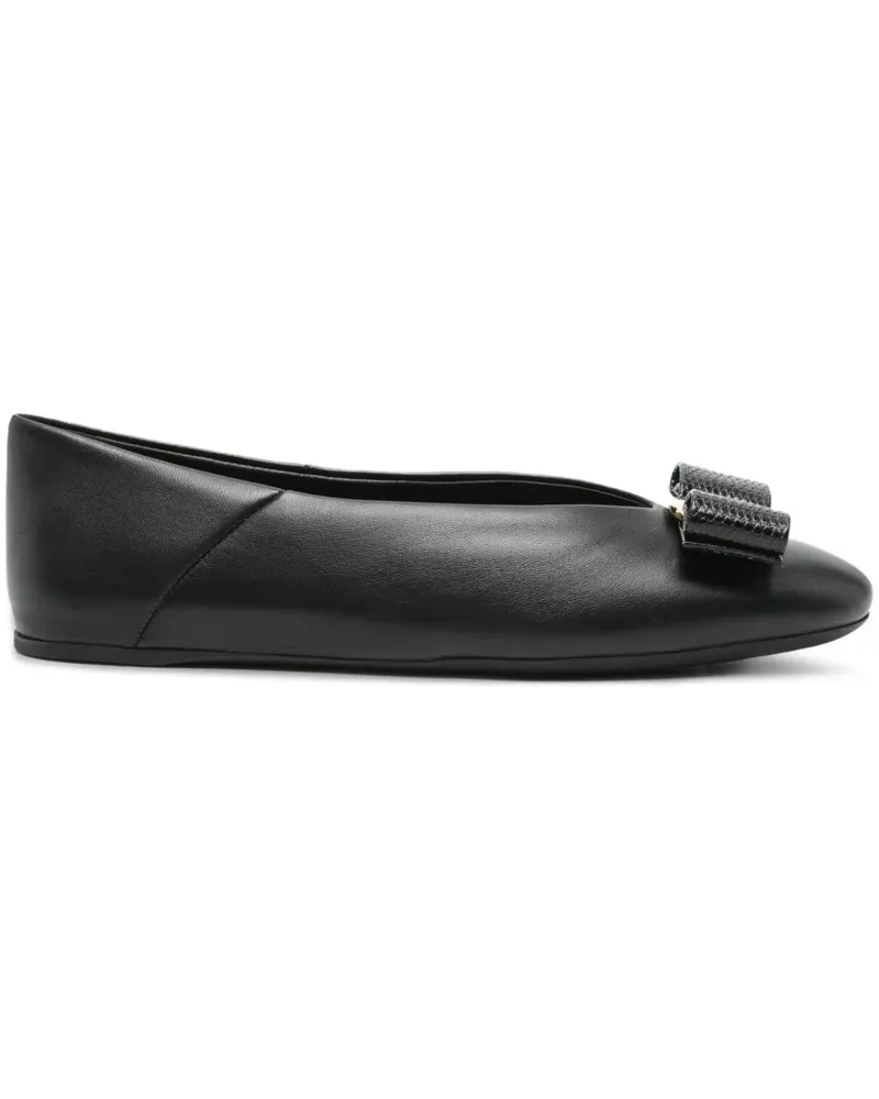 Ferragamo Ballerinas aus Leder - Schwarz Schwarz