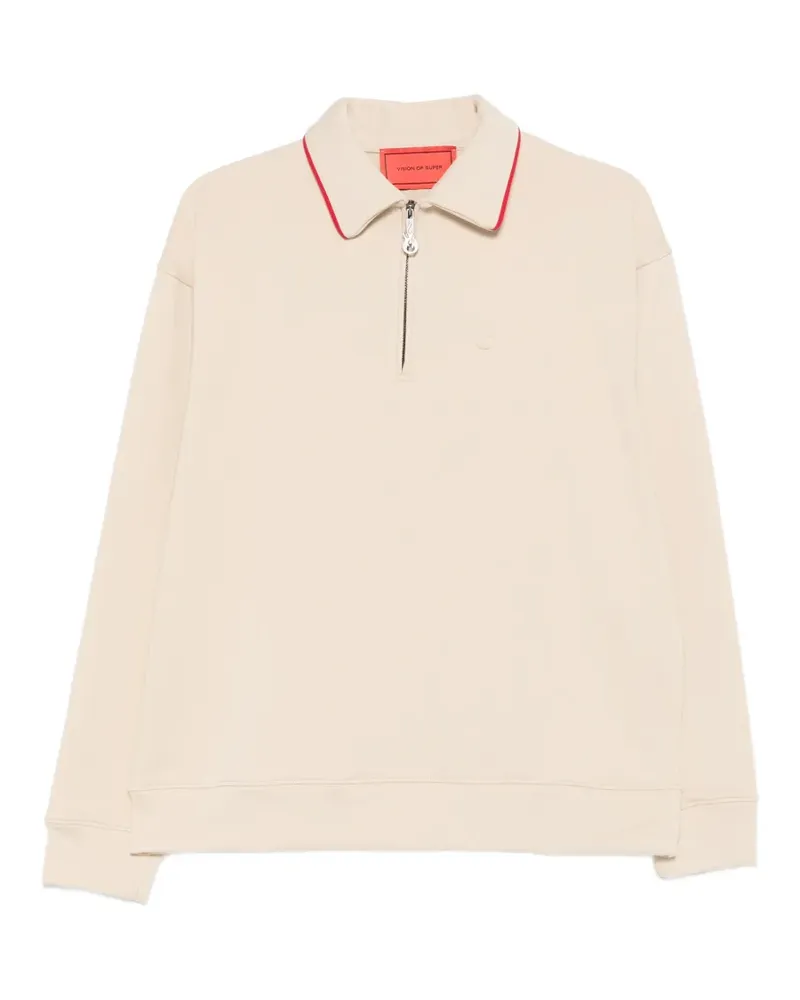 Vision Of Super zip-up collared polo shirt - Nude Nude