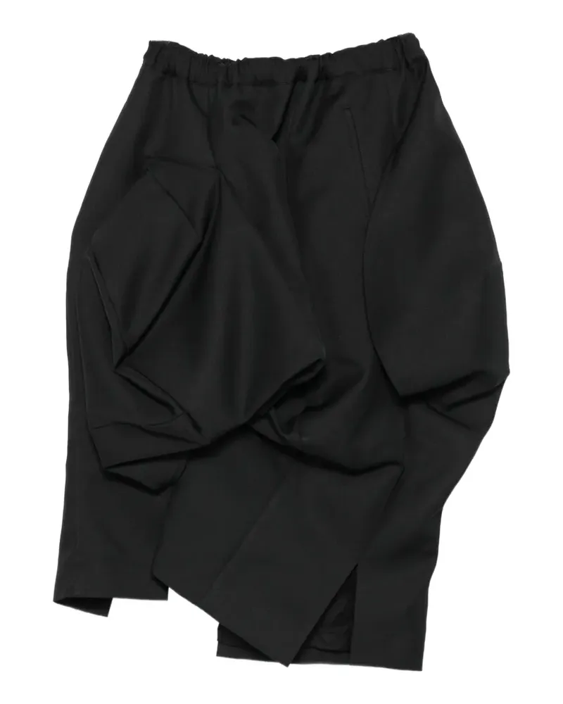 Comme des Garçons Asymmetrischer Midirock - Schwarz Schwarz