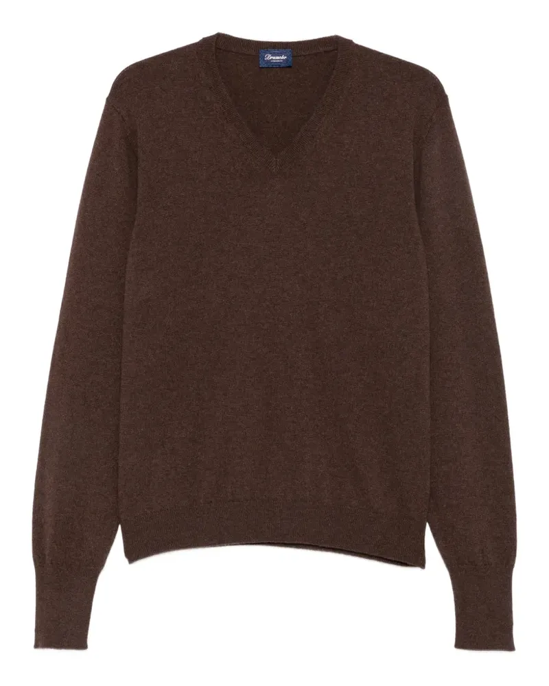 Drumohr  V-neck long-sleeve sweater - Braun Braun