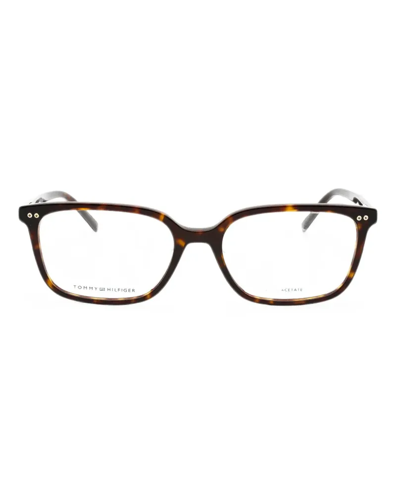 Tommy Hilfiger Eckige Brille in Schildpattoptik - Braun Braun