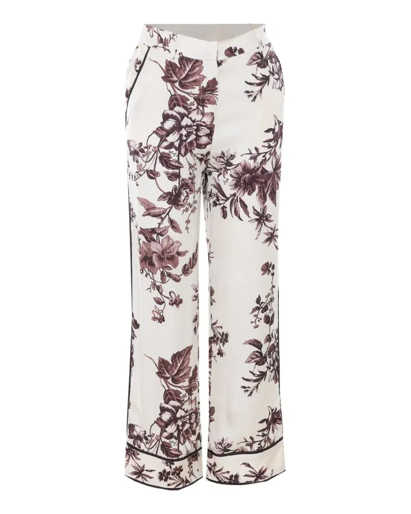 Liu Jo floral-print wide-leg trousers - Nude Nude