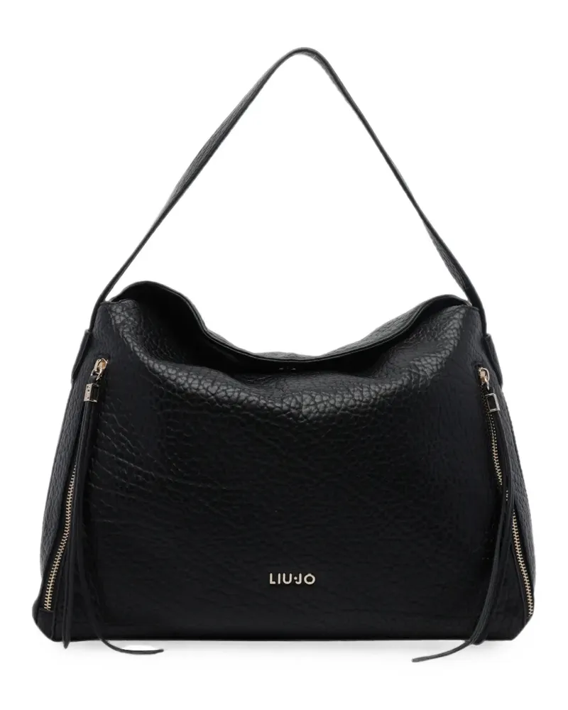 Liu Jo grained-effect logo-plaque tote bag - Schwarz Schwarz