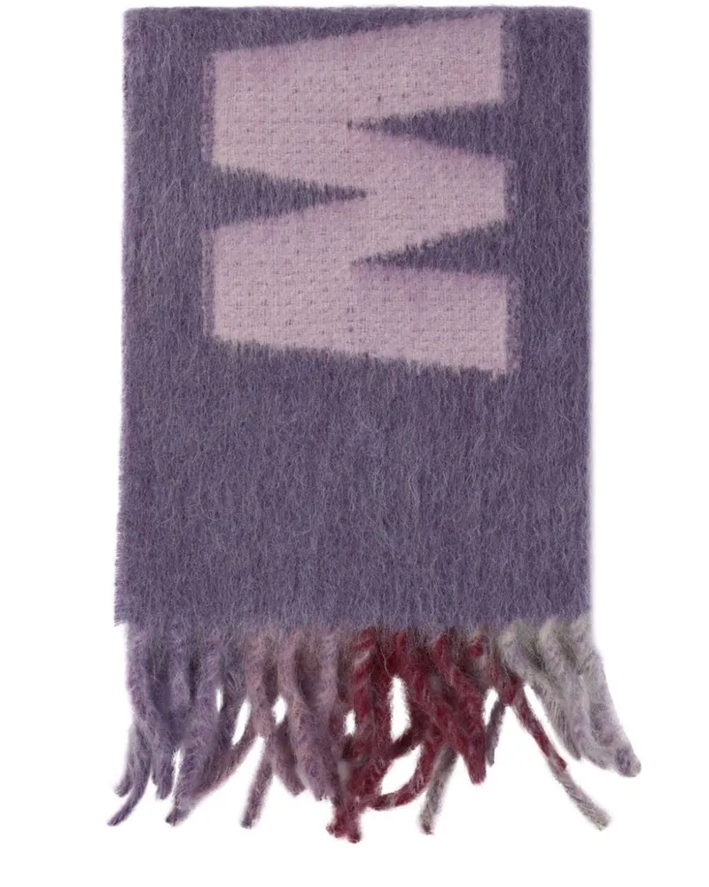 Marni Schal mit Jacquard-Logo - Violett Violett