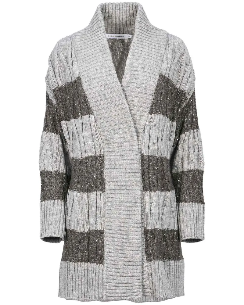 Simona Corsellini Gestreifter Cardigan - Grau Grau