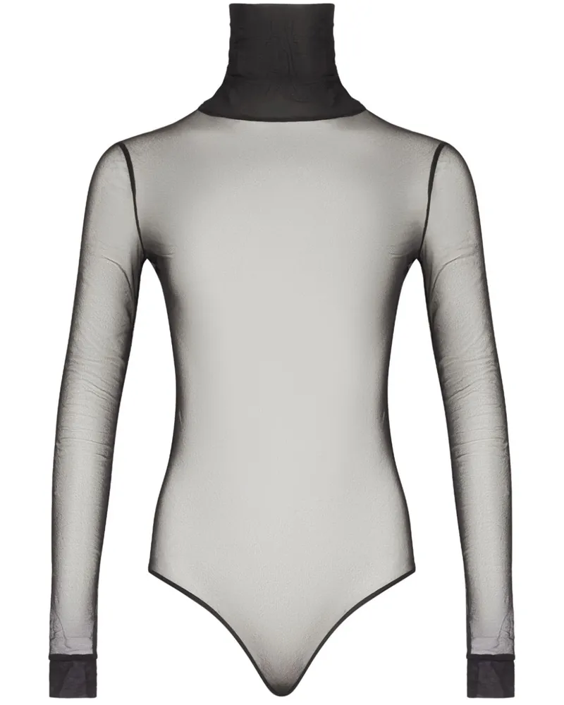 Maison Margiela Semi-transparenter Body - Schwarz Schwarz