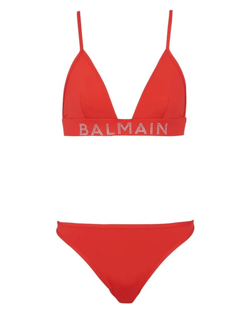 Balmain Bikini mit Logo-Detail - Rot Rot
