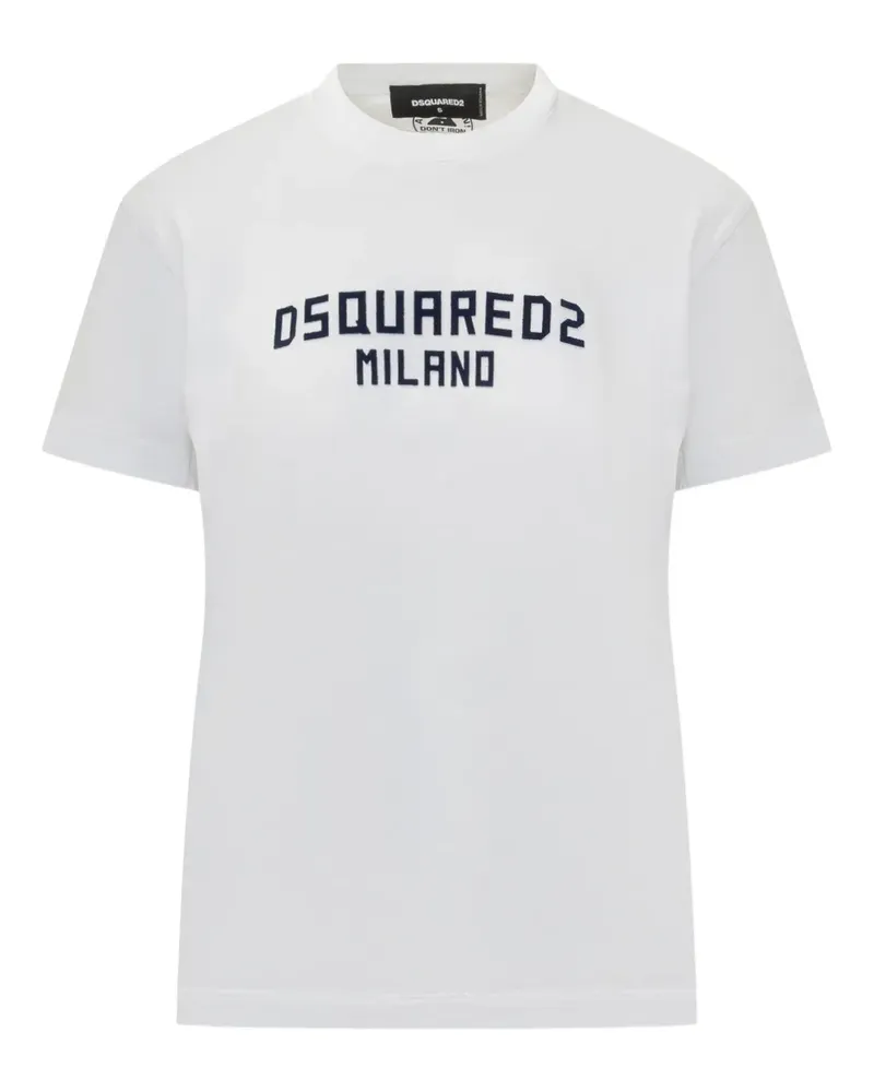 Dsquared2 T-Shirt mit Logo-Stickerei - Weiß Weiß