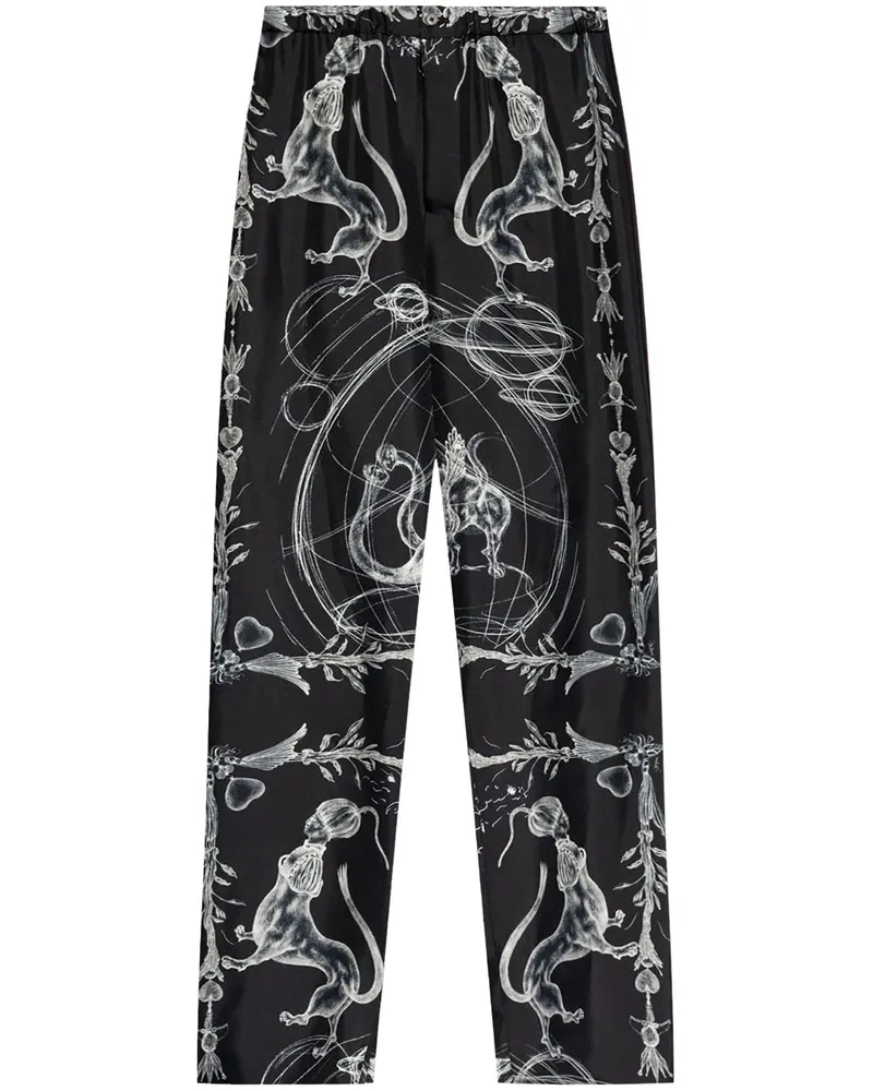 Fabiana Filippi Hose mit abstraktem Print - Schwarz Schwarz