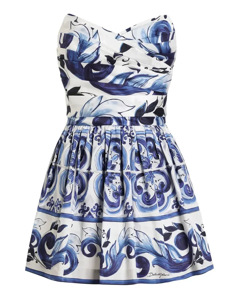 Dolce & Gabbana Midikleid mit eckigem Ausschnitt - Blau Blau