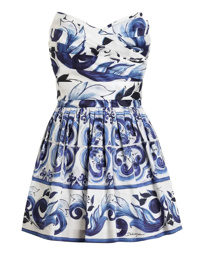 Dolce & Gabbana Midikleid mit eckigem Ausschnitt - Blau Blau