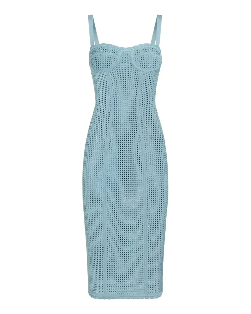 Dolce & Gabbana Midikleid mit eckigem Ausschnitt - Blau Blau