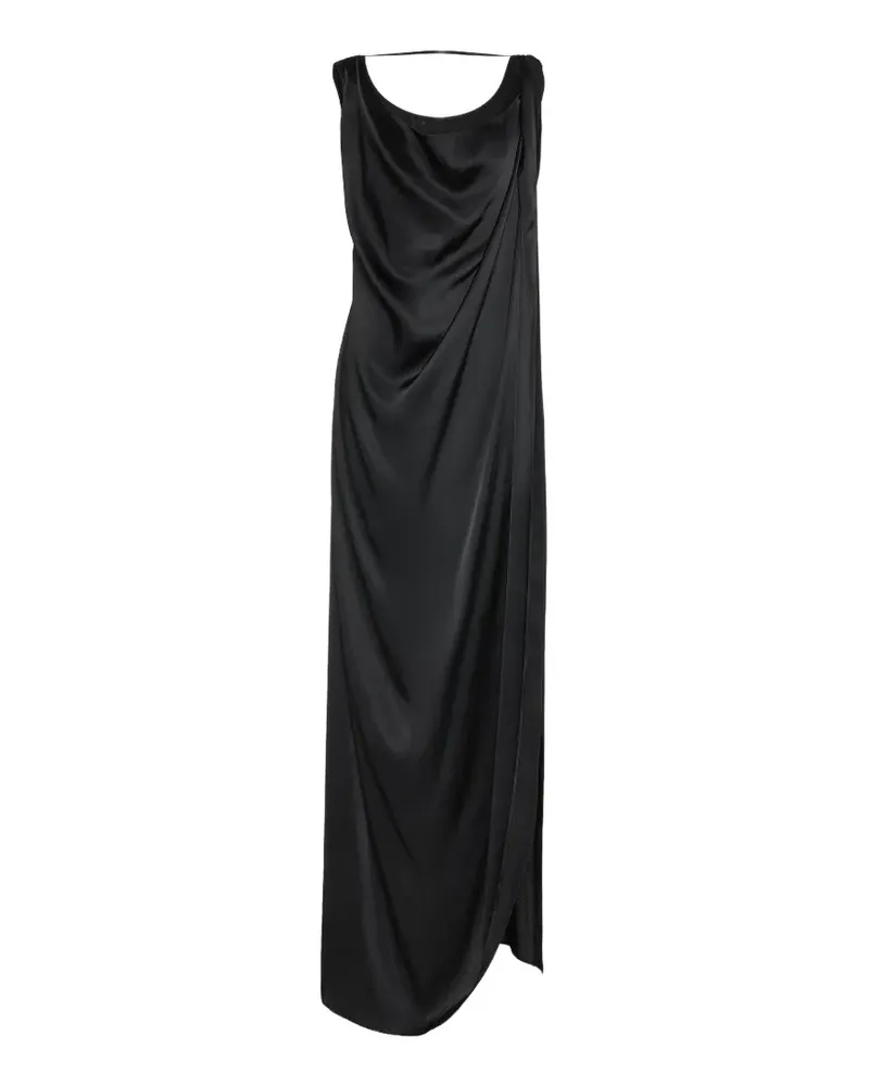 Maison Margiela satin draped cowl-neck maxi dress - Schwarz Schwarz