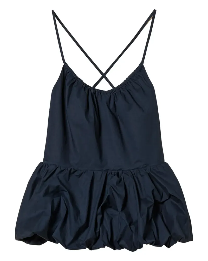 Twin-Set Popeline-Oberteil mit Volants - Blau Blau