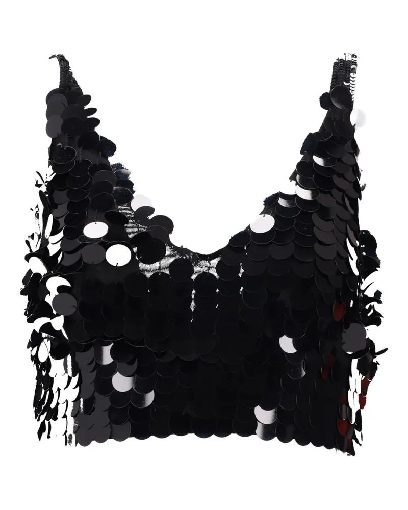 P.A.R.O.S.H. P.A.R.O H. sequined crop top - Schwarz Schwarz