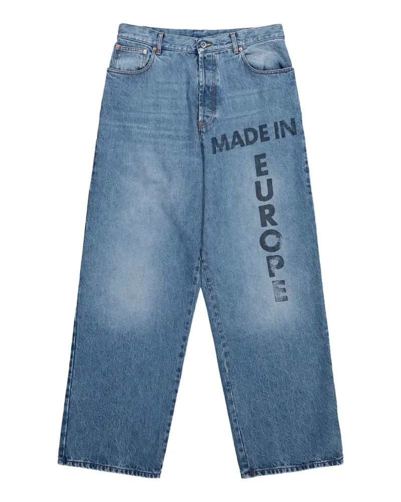 VETEMENTS text-print jeans - Blau Blau