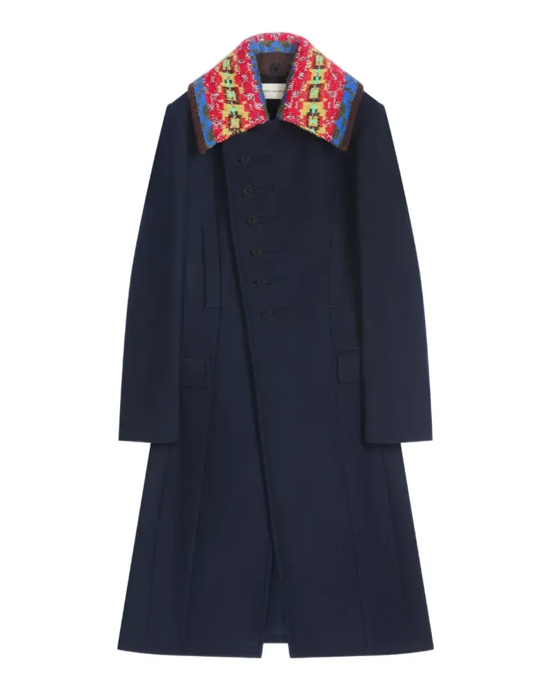 Dries van Noten Taillierter Wollmantel - Blau Blau