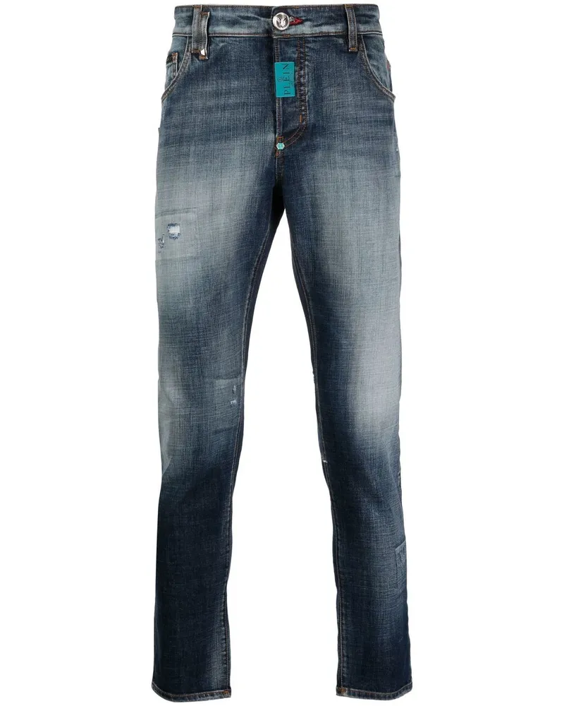 Philipp Plein Skinny-Jeans mit Stone-Wash-Effekt - Blau Blau