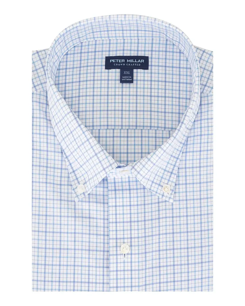 Peter Millar checked pointed-collar shirt - Weiß Weiß