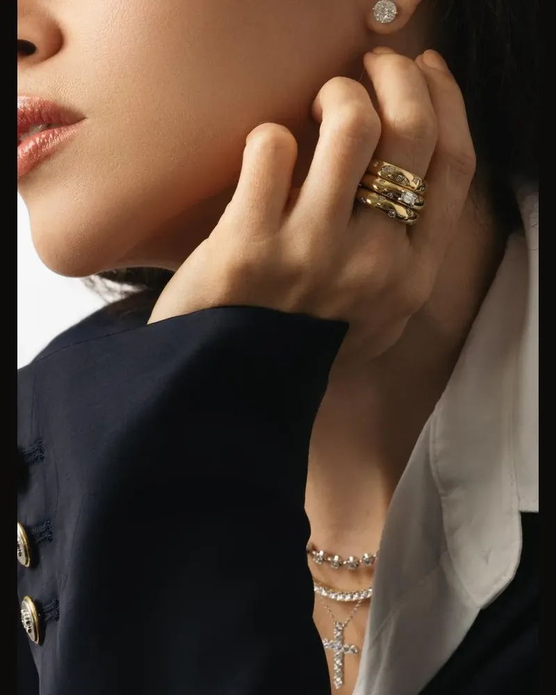 KWIAT Cobblestone Wide Band ASHOKA® Ring mit Diamant - Gold Gold