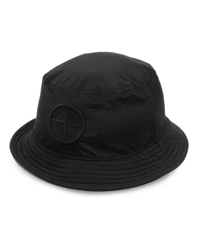 Stone Island Fischerhut mit Logo-Patch - Schwarz Schwarz