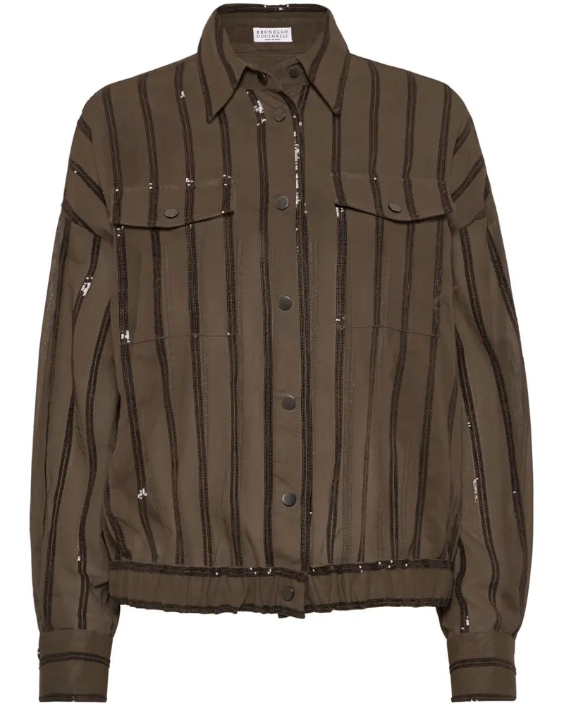 Brunello Cucinelli Dazzling Embroidery Jacke - Braun Braun