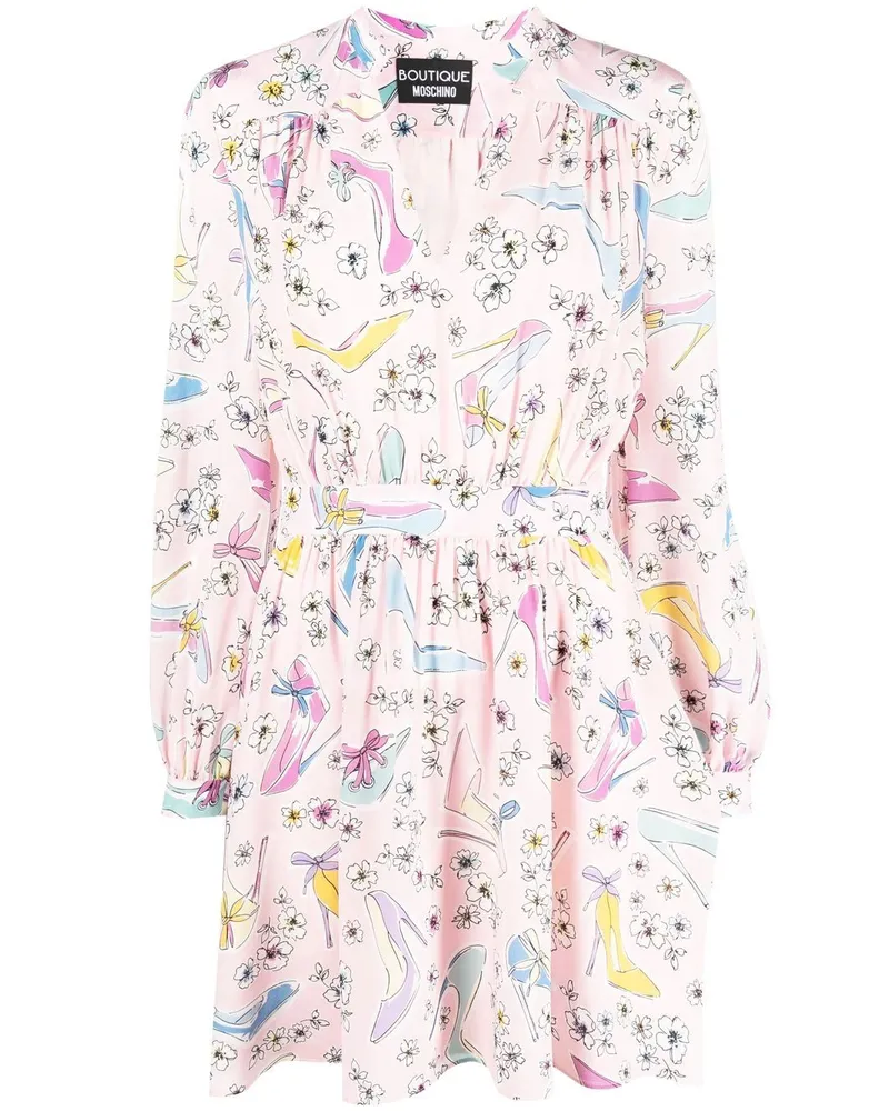 Moschino Kleid mit Print - Rosa Rosa