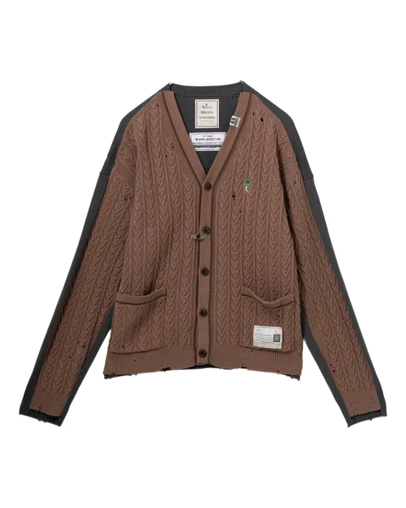 MIHARAYASUHIRO Cardigan mit Zopfmuster - Braun Braun