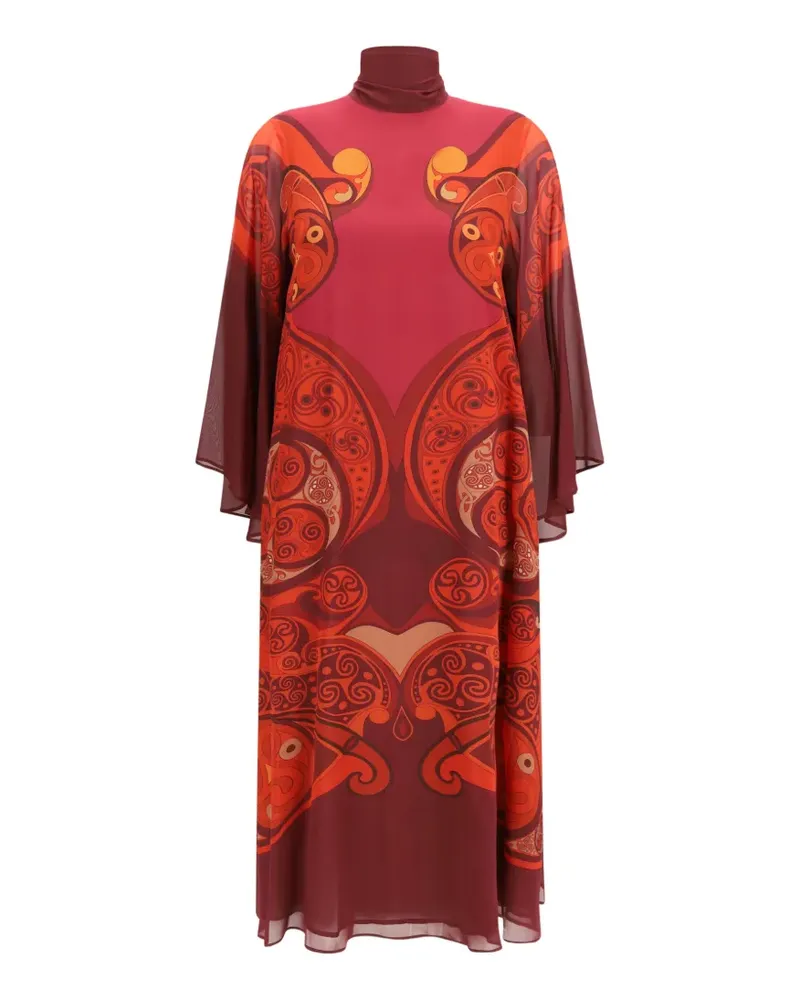 La DoubleJ Alchemy Placée Midikleid aus Seiden-Georgette - Rot Rot