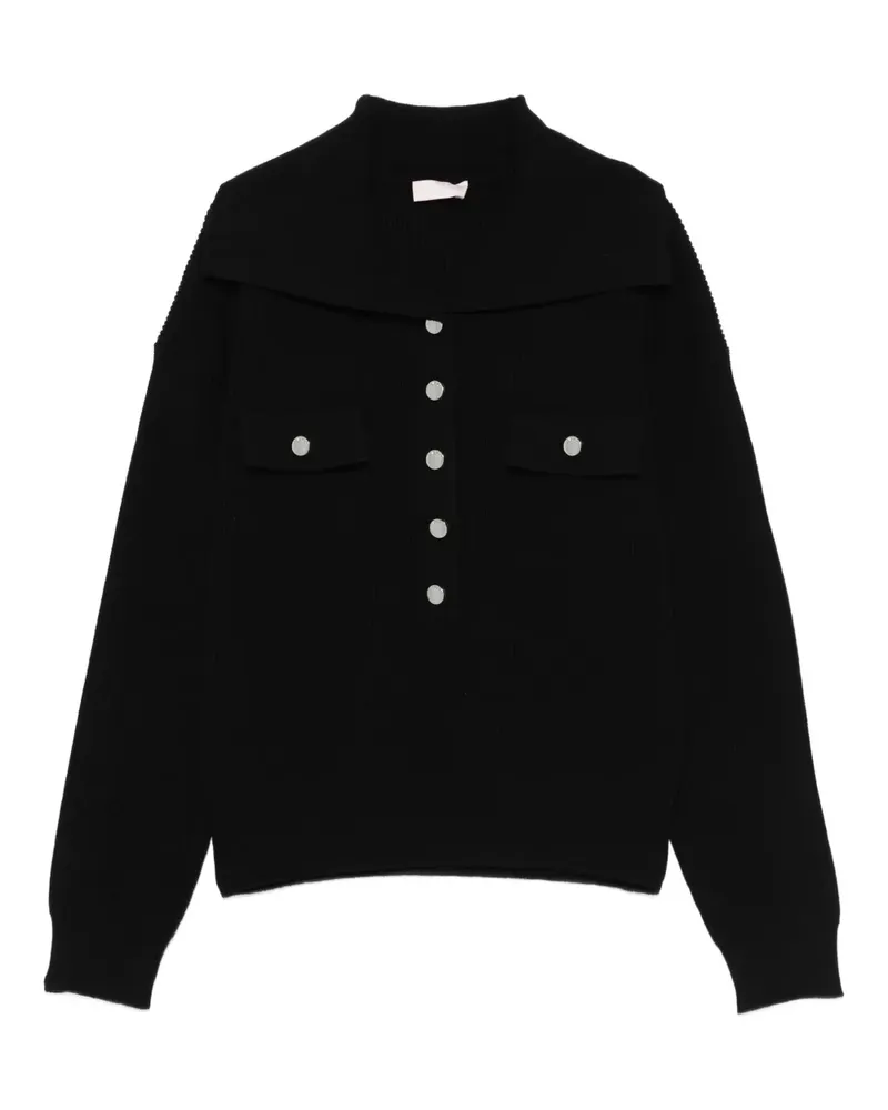 Liu Jo Pullover mit geripptem Kragen - Schwarz Schwarz