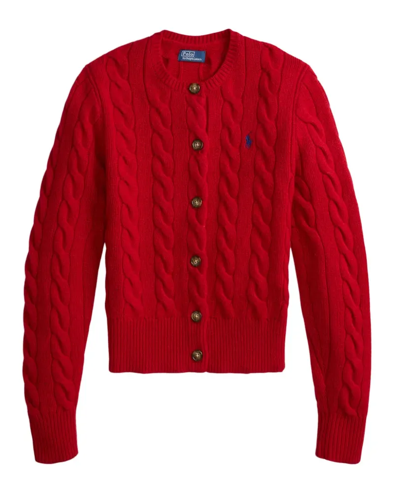 Ralph Lauren Cardigan mit Zopfmuster - Rot Rot